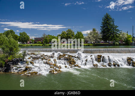 Snake River dam und Wasserkraft Reservoir am Snake River. Idaho Falls, Idaho Stockfoto