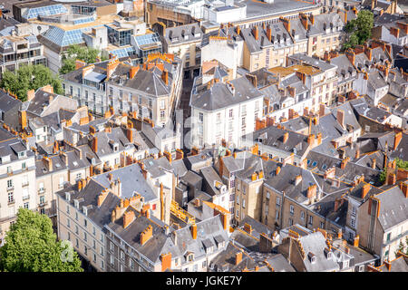 Luftbild auf Nantes Stadt in Frankreich Stockfoto