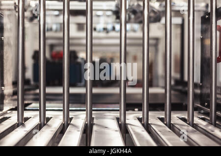 Abstrakte Komposition der Herstellung von industrieller Maschinen für die Verpackung. Stockfoto