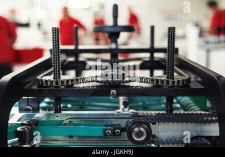 Abstrakte Komposition der Herstellung von industrieller Maschinen für die Verpackung. Stockfoto