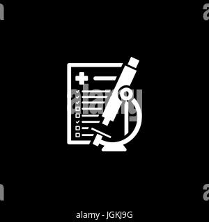 Labor-Analyse-Symbol. Flaches Design. Stock Vektor