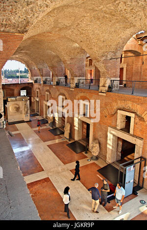 Der Trajan Forum (Markt) Wohnung Imperial Forum Museum (Museo dei Fori Imperiali), Rom, Italien. Stockfoto