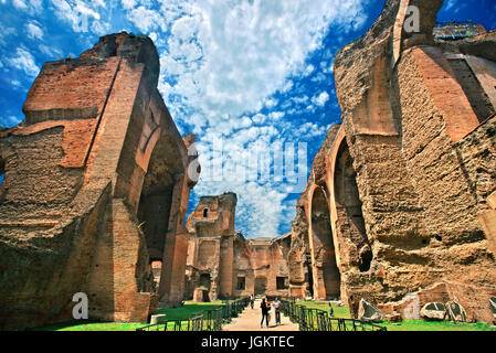 Bäder von Caracalla (Terme di Caracalla - erbaut zwischen 212-216/217 n. Chr.), Rom, Italien. Stockfoto