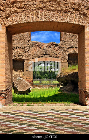 Mosaik Boden auf die Bäder von Caracalla (Terme di Caracalla - erbaut zwischen 212-216/217 n. Chr.), Rom, Italien. Stockfoto