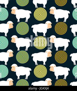 Hypnotische Schafe für Schlaf-Muster. Hypno-Nutztier Stock Vektor