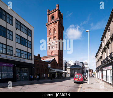Lüftungsturm an Hamilton Square für den Birkenhead, Liverpool elektrische Untergrundbahn unter den Fluss Mersey. Stockfoto