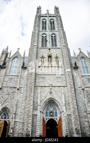 Kingston, Kanada - 23. Juli 2014: Heiliges Marys Kathedrale außen mit steinernen Architektur und offene Tür Eingang Stockfoto