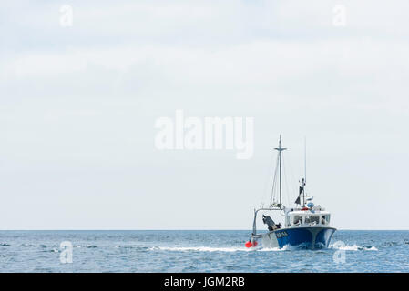 Typisches Fischerboot Rückkehr aus dem Meer Stockfoto