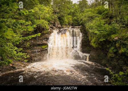 Crianlarich, Scotland, UK - 21. Juli 2015: The fällt der Falloch die am Fluss Falloch drei Meilen vom Dorf Crianlarich liegen Stockfoto