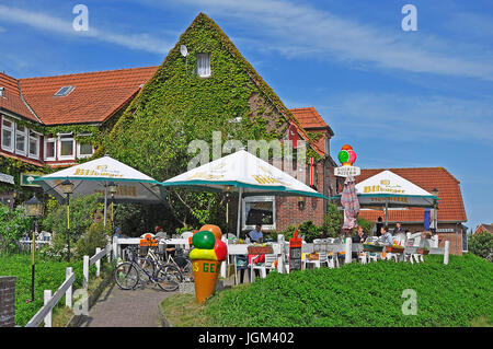 Die Bundesrepublik Deutschland, Niedersachsen, Norddeutschland, Ostfriesland, Insel, Baltrum, im Ort, lokale Ansicht, Häuser, Café, Bar, Urlaub ba Stockfoto