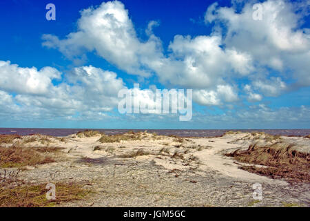 Europa, Deutschland, Niedersachsen, Nordsee, Küste, Schillig, Wangerland, Nordsee Bad, Nordsee-Küste-Bad, Strand, Wolke, Wolke, Himmel, Cumulus clou Stockfoto