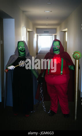 2 Mädchen verkleidet in Homestuck Cosplay auf Fanime Convention Stockfoto