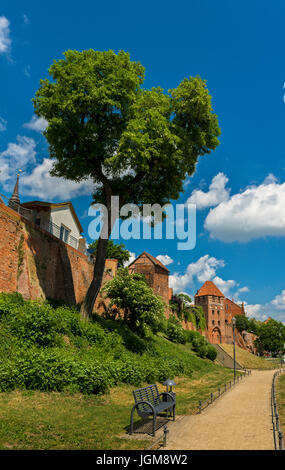 Wand und Schloss Stadttor, Tangermünde, Sachsen-Anhalt, Deutschland Stockfoto