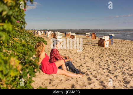 Europa, die Bundesrepublik Deutschland, Hooksiel, Wangerland, Friesland, Nordsee, Nordseeküste, paar, Mann, Frau, 30, 35, Jahre, Urlaub, b Stockfoto