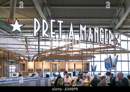 Pret a Manger, Flughafen Heathrow Terminal 5 Retail Stockfoto