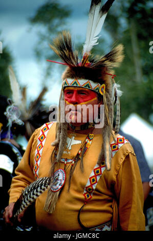 Cherokese, mit der Pow-Wow in der Kahnawake reserve in der Nähe von Montreal, Queebec, Kanada, Beim Pow-Wow Im Kahnawake Reservat Bei Montreal, Canada Stockfoto