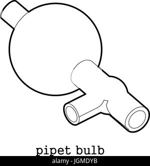 Pipettieren Birne Symbol Gliederung Stock Vektor