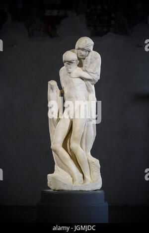 Mailand. Italien. Die Rondanini Pietà von Michelangelo im Museo Pietà Rondanini Michelangelo im Castello Sforzesco.  Die Rondanini Pietà (1552-1564 Stockfoto