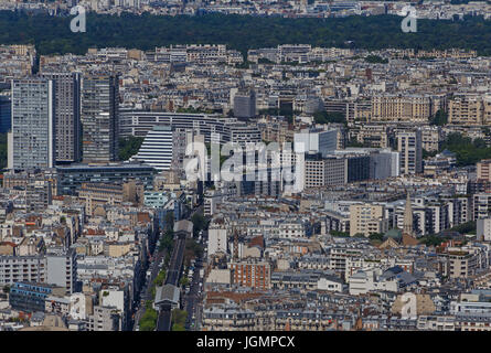 Blick auf den 15. Arrondissement von Paris Stockfoto