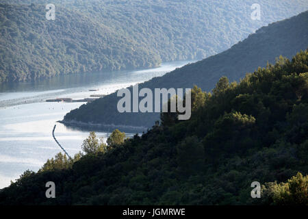 Limski Kanal, auch bekannt als Fjord von Istrien in Kroatien Stockfoto