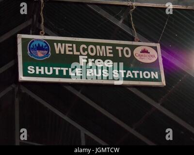 Melden Sie gefälschte Bus Station betrug Poipet Kambodscha / Thailand Grenze Banteay Meanchey Provinz Stockfoto