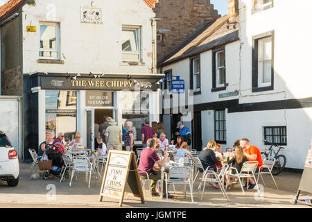 Anstruther Fish &amp; Chips-shop - The Wee Chippy - Anstruther, Fife, Schottland, UK Stockfoto