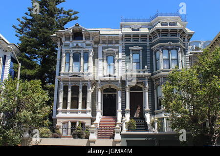 Italienische Häuser gebaut in 1882, Pacific Heights, San Francisco, Kalifornien Stockfoto