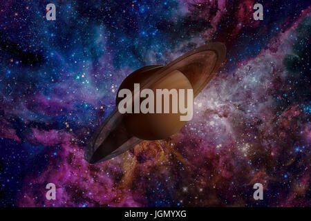 Sonnensystem - Saturn. Es ist der sechste Planet von der Sonne. Stockfoto