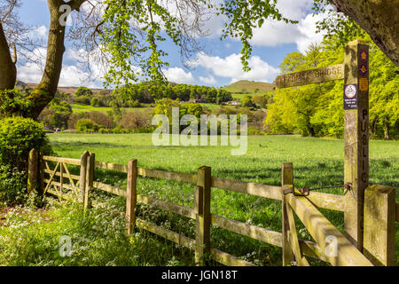 Der Hügel Faszinierenderweise namens High-Low angesehen von Dore Lane in Hathersage, Peak District, Derbyshire, England, UK Stockfoto