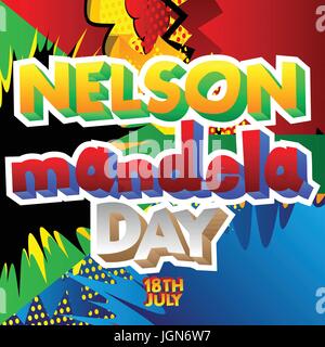 Vektor illustrierte Grußkarten, Poster oder Banner für Nelson-Mandela-Tag. Stock Vektor