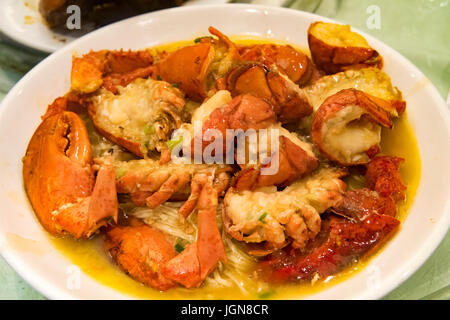 Chinesisches Essen, Krabben, Hongkong, China. Stockfoto