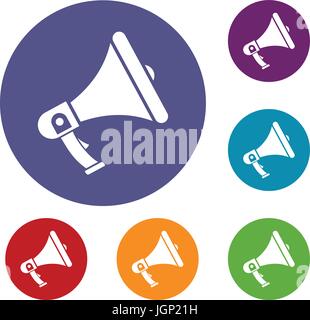 Megaphon Icons set Stock Vektor