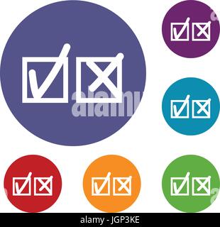 Häkchen zu akzeptieren und Verweigerung Icons set Stock Vektor