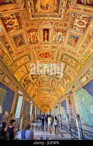 In der Galerie von Maps (Galleria Delle Carte um) der Vatikanischen Museen, Vatikanstadt Stockfoto