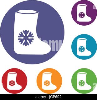 Filz Stiefel Icons set Stock Vektor