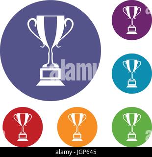 Trophäe-Tassen-Symbole-set Stock Vektor
