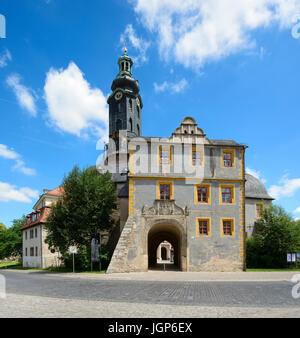 Das Weimarer Stadtschloss, auch Residenzschloss Tor bauen Bastille und Hausmanns Turm, Weimar, Thüringen, Deutschland Stockfoto