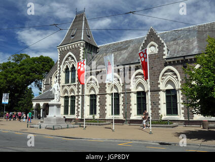 Christchurch, New Zealand - 18. Dezember 2010: Eingang zum historischen Canterbury Museum in Rolleston Avenue am 18. Dezember 2010 im Backpackers Stockfoto