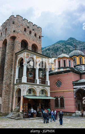 Das Kloster des Heiligen Ivan von Rila (Rila Kloster), im 10. Jahrhundert gegründet wurde, ist Bulgarien die meisten berühmten Kloster. Stockfoto