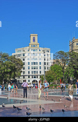 Catalunya Platz, Barcelona, Katalonien, Spanien Stockfoto