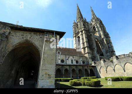 Die Ruinen der Abtei von St. Jean des Vignes in Soissons, Frankreich. Stockfoto