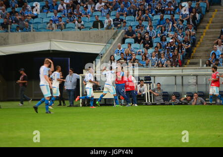 Porto Alegre, Brasilien. 9. Juli 2017. 0 in der Partie zwischen Grê Mio und Avaí für die 12. Runde der brasilianischen Meisterschaft 2017 in einem Spiel gespielt an diesem Sonntag in der Arena von Grêmio Porto Alegre, RS. Bildnachweis: Jeferson Rotini/FotoArena/Alamy Live-Nachrichten Stockfoto