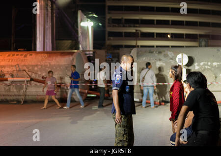 Entgleisung in Nakhon Ratchasima, Thailand zu trainieren. 07.10.2017 Stockfoto