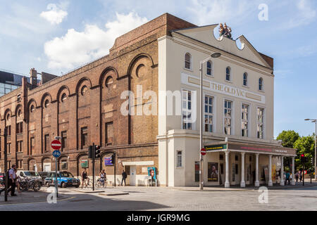 Exterieur des Old Vic, eine berühmte 1000-Sitzer-Theater im Stadtteil Lambeth in Südlondon. Stockfoto