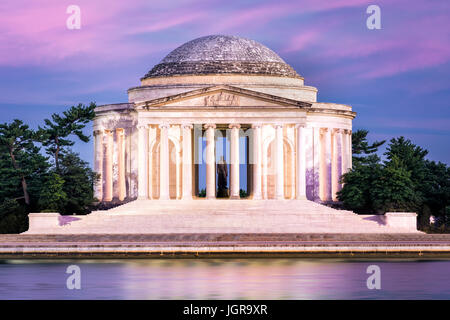 Jefferson Memorial in Washington DC. Das Jefferson Memorial ist ein öffentliches Gebäude, die von der National Park Service des United States Department verwaltet Stockfoto