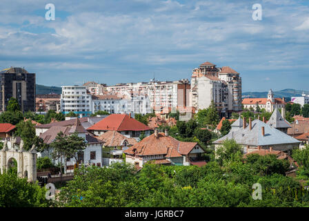 Luftaufnahme der Stadt Alba Iulia von Alba Carolina Festung, Siebenbürgen, Rumänien Stockfoto