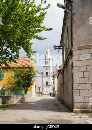 Kirche in einem Dorf in Kroatien, Vodice Insel Stockfoto