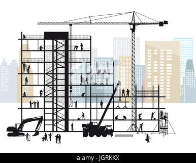 Eine Gruppe von Handwerkern auf der Baustelle Stockfoto