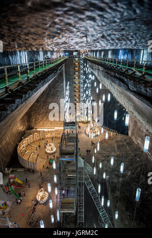 Überblick über Rudolf Mine Salina Turda Salz liegt mir im Bereich Durgaus-Valea Sarata Turda Stadt, Kreis Cluj in Rumänien Stockfoto