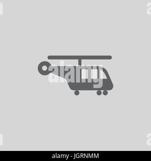 Helikopter Vektor Illustration Icon isoliert auf grauem Hintergrund Stock Vektor